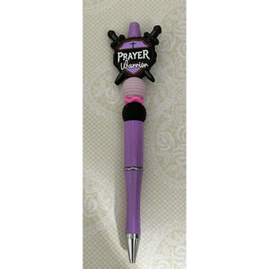Custom Beaded Pen "Prayer Warrior" Faith Unique Gift Handmade Power of Prayer